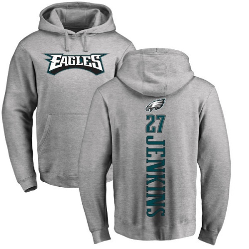 Men Philadelphia Eagles #27 Malcolm Jenkins Ash Backer NFL Pullover Hoodie Sweatshirts->philadelphia eagles->NFL Jersey